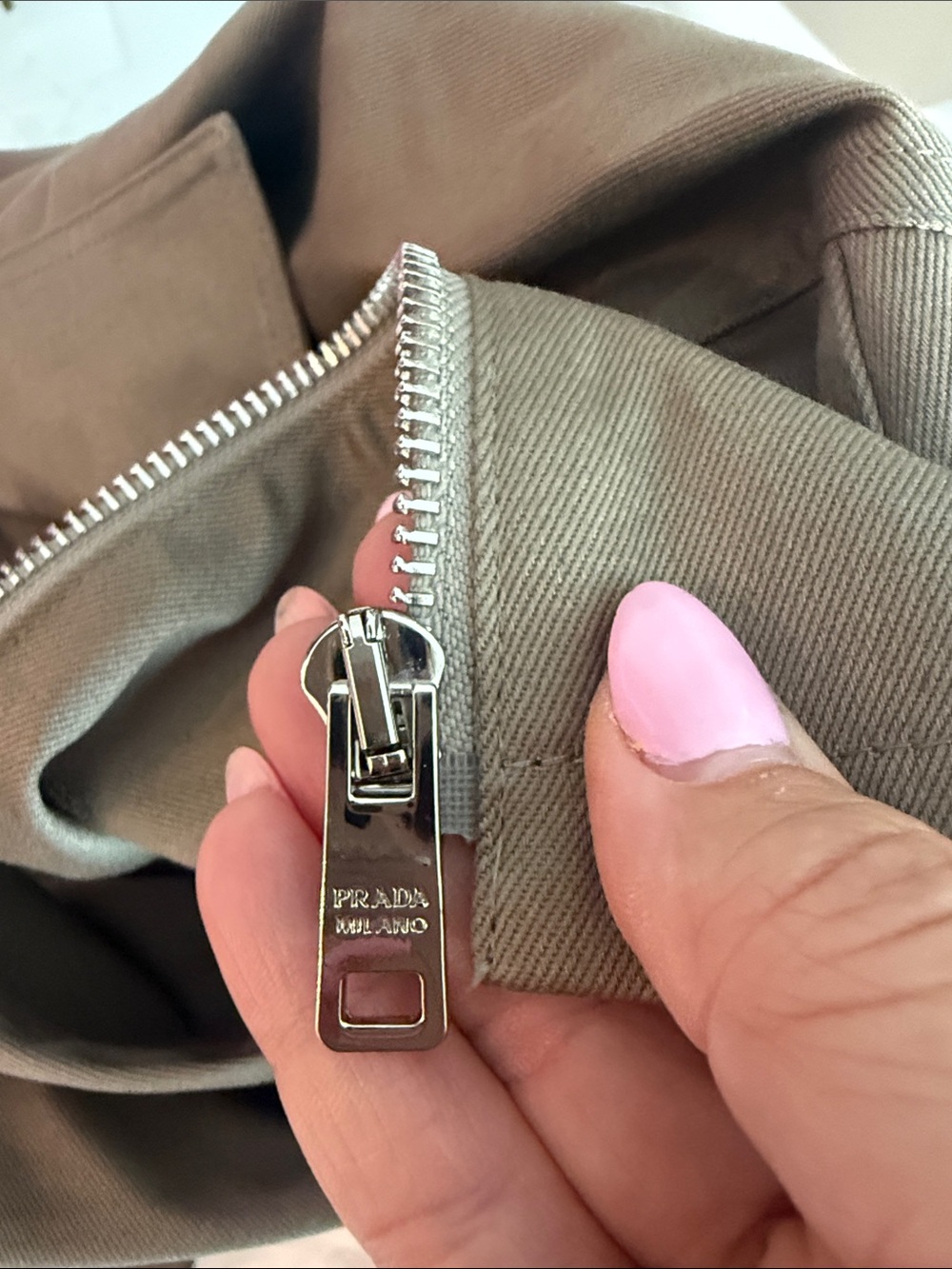 Prada Cropped Utility Jacket in Taupe Green - Picture 5 of 5